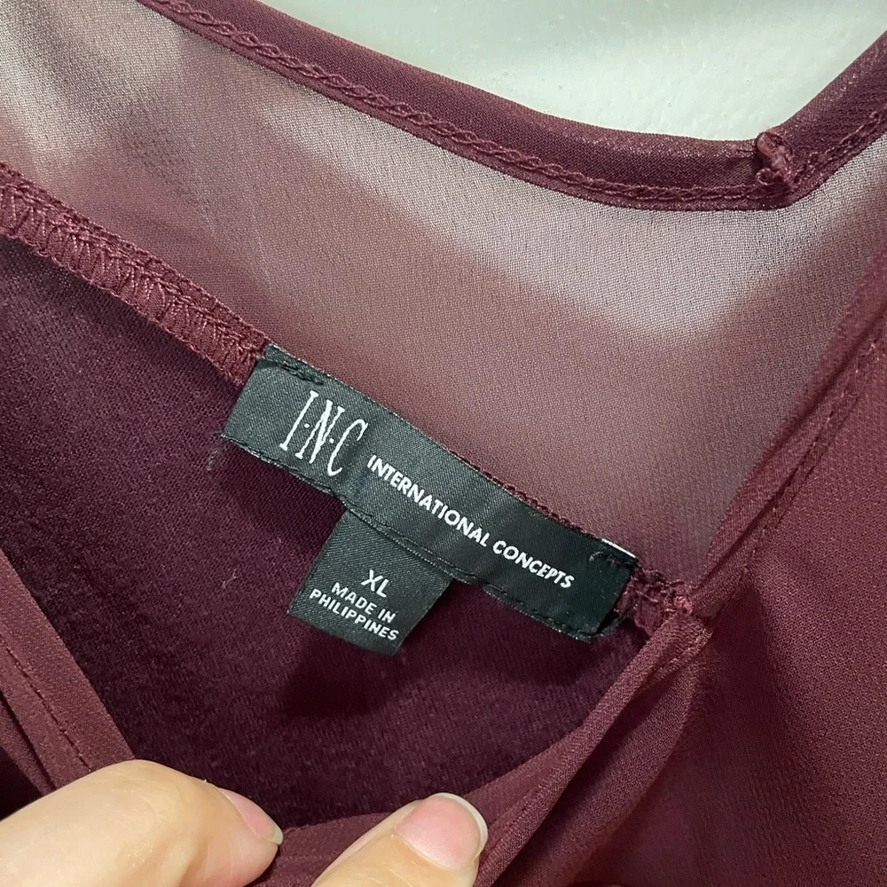 INC Sheer Strap Sleeveless Blouse - Picture 9 of 10